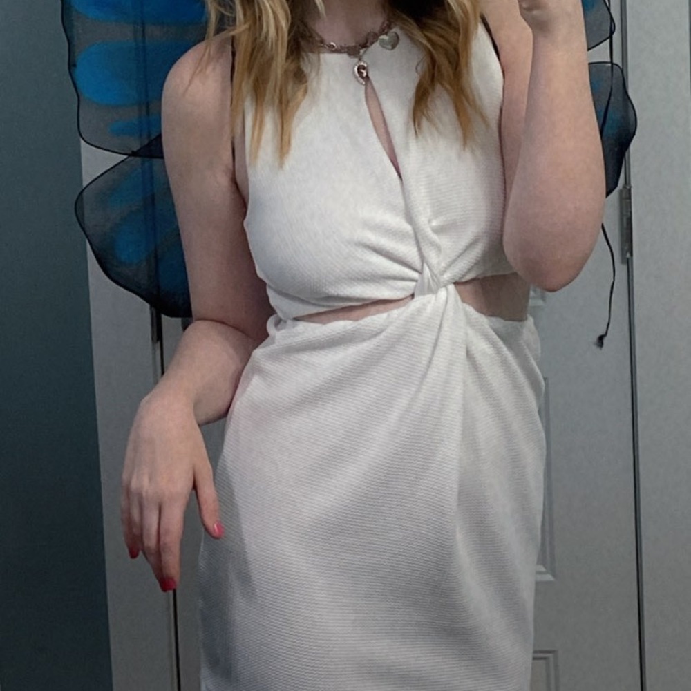 wild fable white cut out dress, size medium